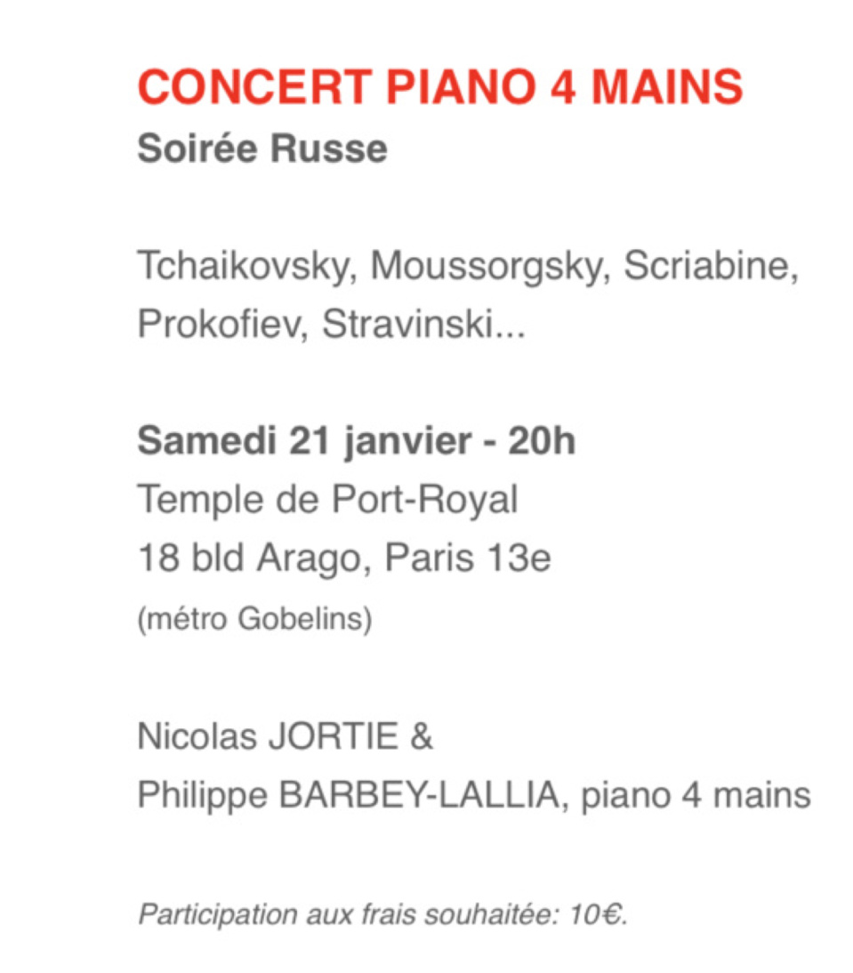 Concert 21 janvier Concert 21 janvier
