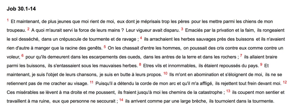 " ...Eux dont je méprisais trop les pères pour les mettre parmi les chiens de mon troupeau !" " ...Eux dont je méprisais trop les pères pour les mettre parmi les chiens de mon troupeau !"