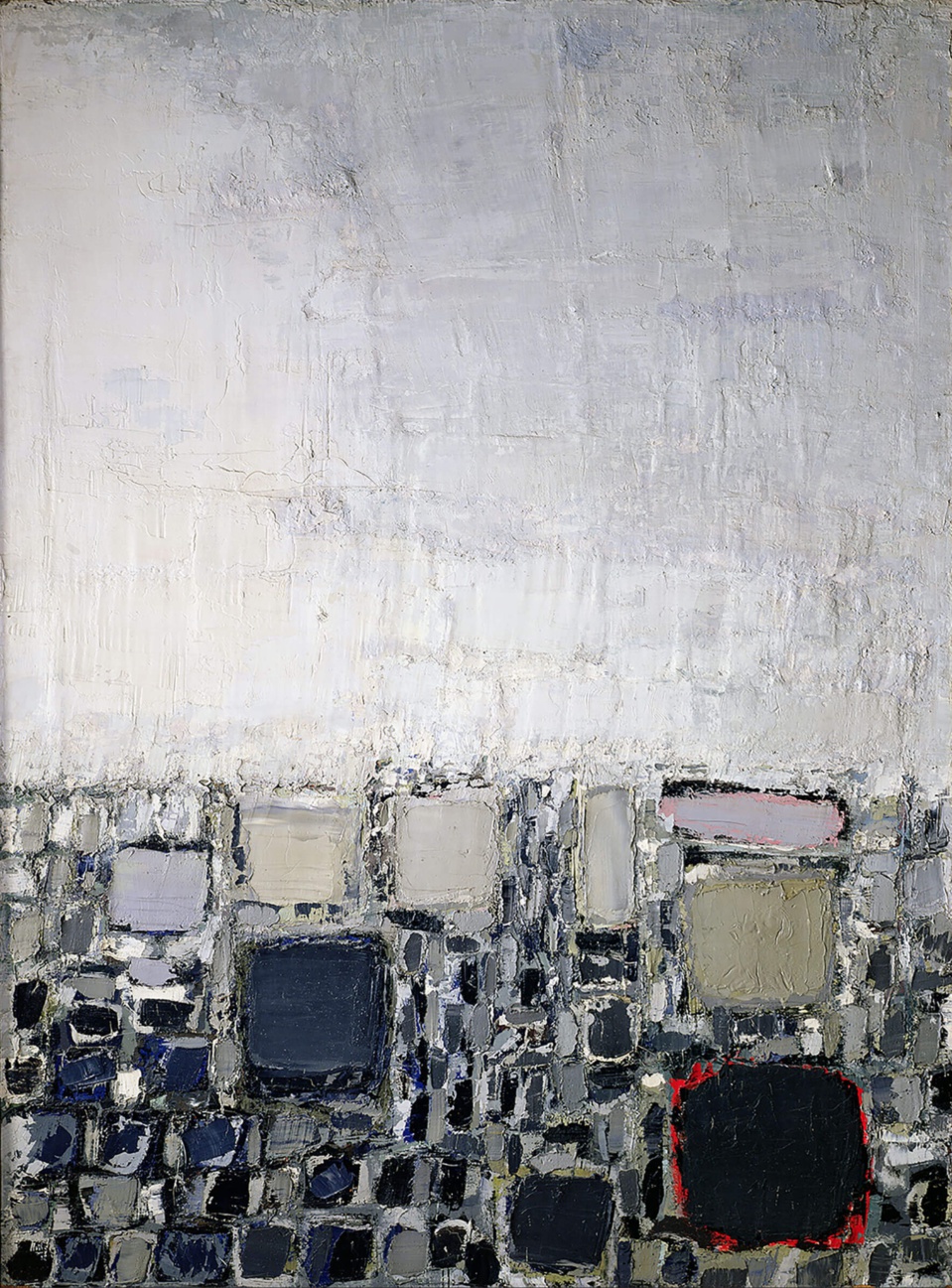 Nicolas de Staël, Les Toits, 1952 Huile sur Isorel • 200 × 150 cm • Coll. musée national d’Art moderne, Centre Pompidou, Paris • © Bridgeman Images Nicolas de Staël, Les Toits, 1952 Huile sur Isorel • 200 × 150 cm • Coll. musée national d’Art moderne, Centre Pompidou, Paris • © Bridgeman Images