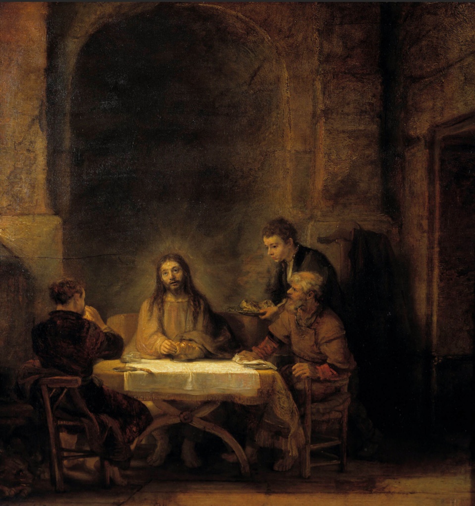Rembrandt, Les Pèlerins d’Emmaüs, 1648  Huile sur toile • 68 × 65 cm • Coll. Musée du Louvre, Paris • © Photo Josse / Leemage