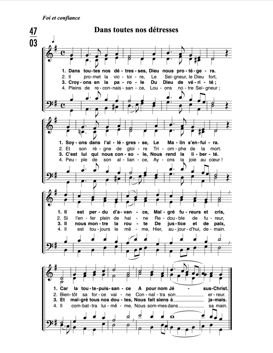 DANS TOUTES NOS DÉTRESSES DANS TOUTES NOS DÉTRESSES