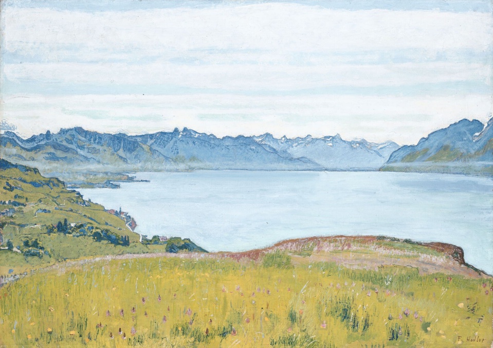 Ferdinand Hodler, Paysage au-dessus du lac Léman, 1906  Huile sur toile • Munich, Nouvelle Pinacothèque • © BPK, Berlin, Dist. RMN-Grand Palais / image BStGS