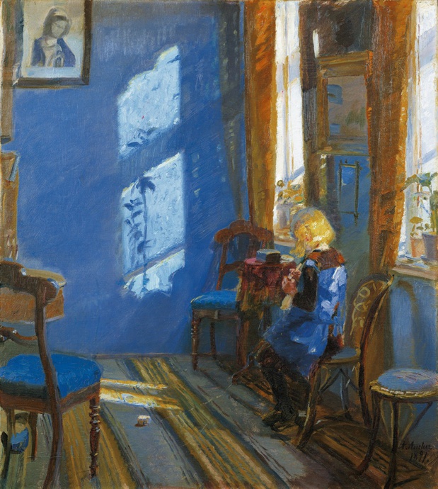 Anna Ancher La lumière du soleil dans la chambre bleue  (CLIQUER POUR AGRANDIR)