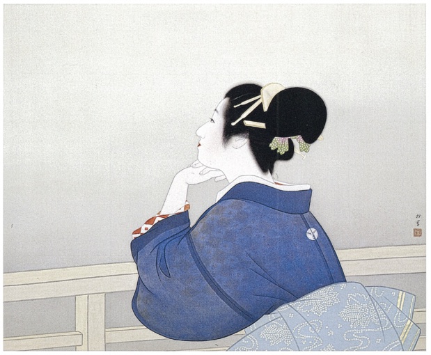 Uemura Shoen  Femme attendant le lever de lune