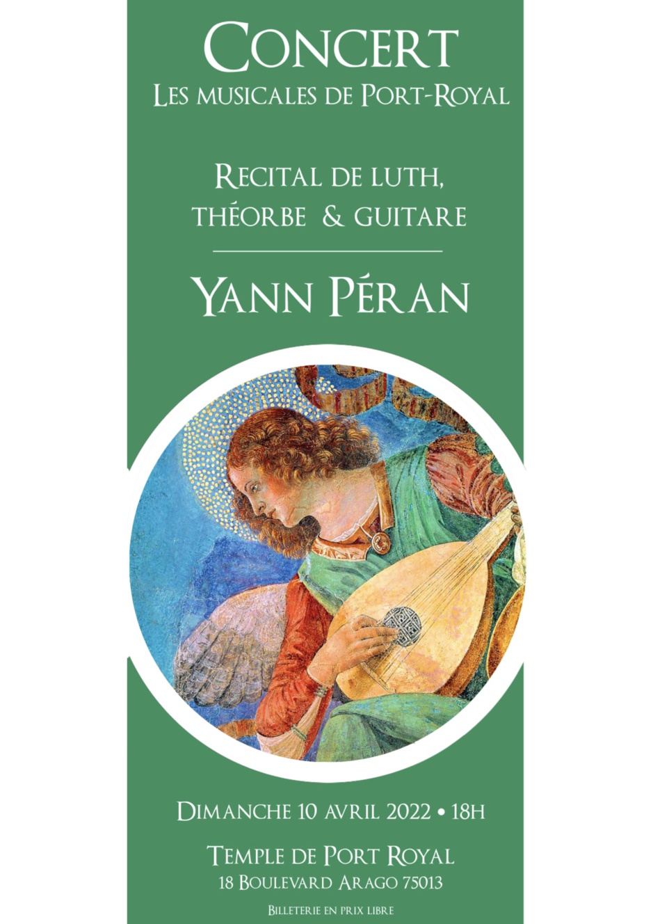 10 avril 18H CONCERT DES MUSICALES DE PORT ROYAL 10 avril 18H CONCERT DES MUSICALES DE PORT ROYAL