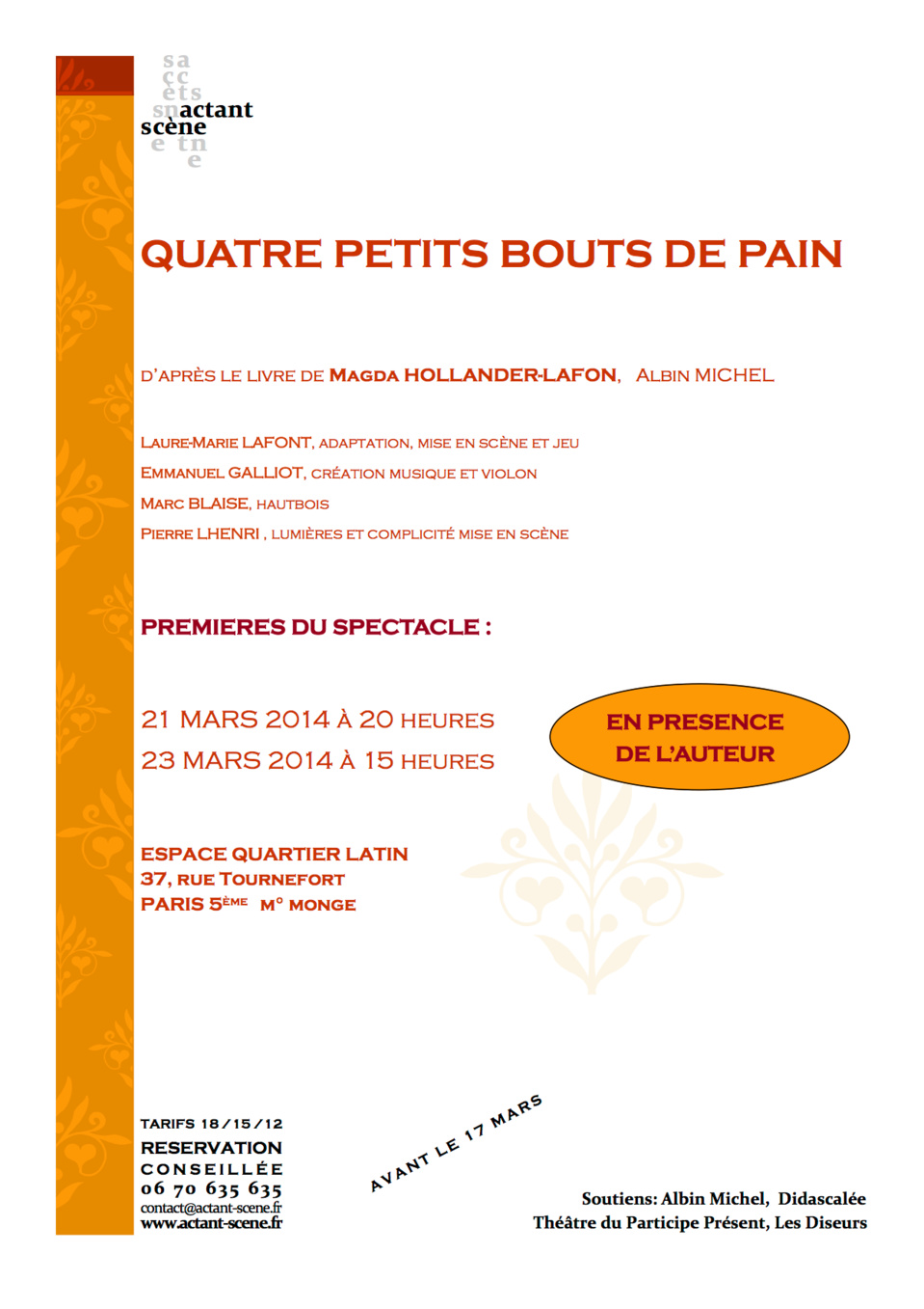 QUATRE PETITS BOUTS DE PAIN QUATRE PETITS BOUTS DE PAIN