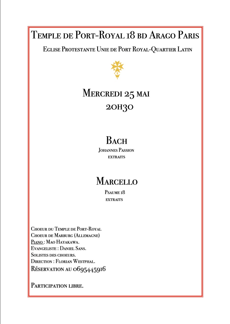 25 MAI ! CONCERT DU CHOEUR DU TEMPLE ! 25 MAI ! CONCERT DU CHOEUR DU TEMPLE !
