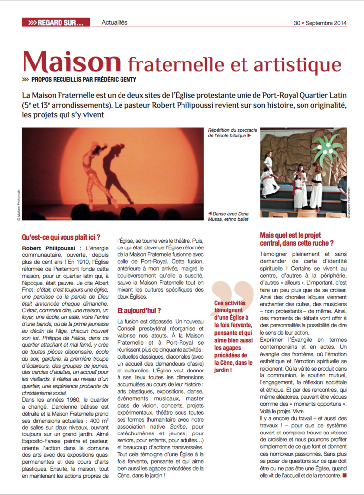 LA MAISON FRATERNELLE, maison fondée en 1910 LA MAISON FRATERNELLE, maison fondée en 1910