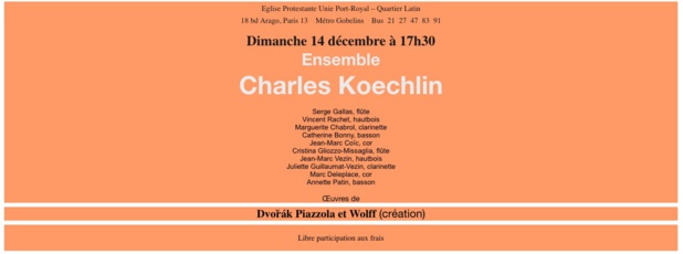 CONCERT LE 14 DECEMBRE AU TEMPLE - 17H30 !