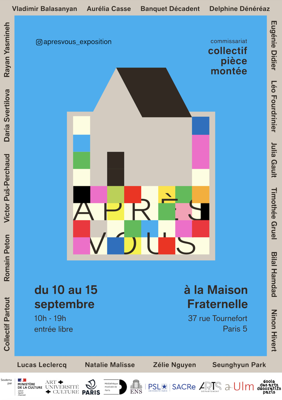 "APRÈS VOUS" exposition sur L'HABITAT, du 10  au 15 septembre à LA MAISON FRATERNELLE