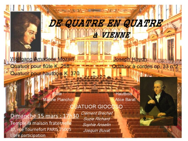 -- CONCERT 15 MARS MAISON FRATERNELLE - 17H30-- -- CONCERT 15 MARS MAISON FRATERNELLE - 17H30--