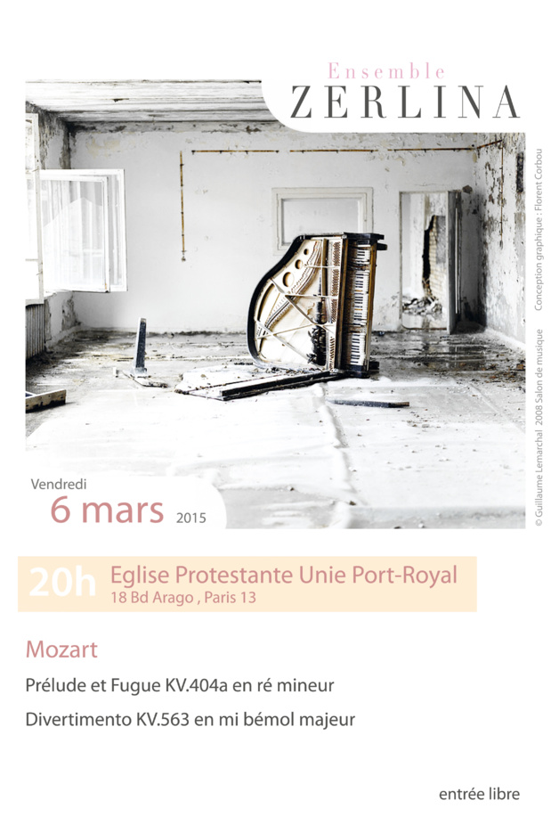 --- CONCERT ENSEMBLE ZERLINA- VENDREDI 6 MARS TEMPLE 20H--- --- CONCERT ENSEMBLE ZERLINA- VENDREDI 6 MARS TEMPLE 20H---
