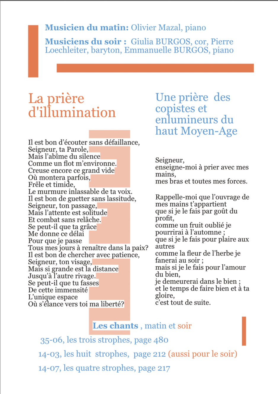 Culte Particulièrement Musical, à la maison fraternelle, le 15 octobre