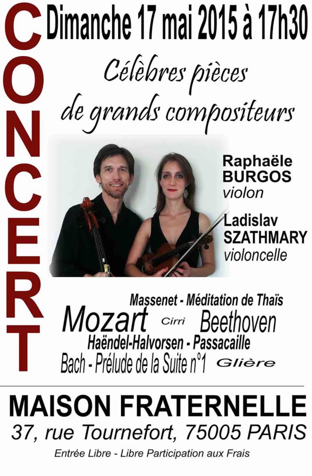 CONCERT 17 MAI MAISON FRATERNELLE CONCERT 17 MAI MAISON FRATERNELLE