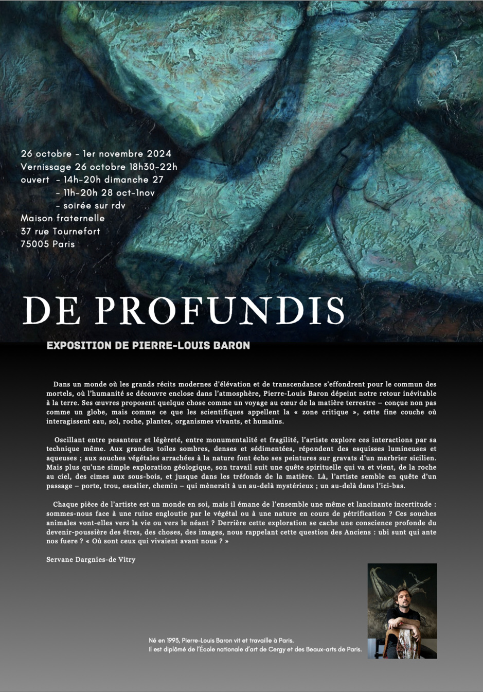 EXPOSITION À LA MAISON FRATERNELLE 26 OCT- 1er NOV EXPOSITION À LA MAISON FRATERNELLE 26 OCT- 1er NOV