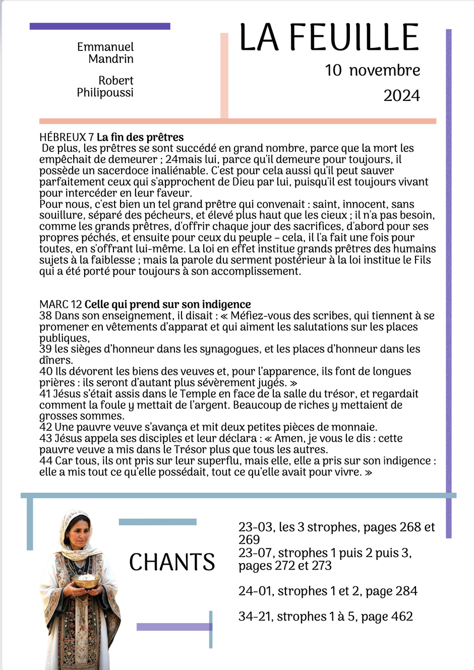 NOUVEAU : VOTRE FEUILLE DE CULTE POUR LE DIMANCHE SUIVANT NOUVEAU : VOTRE FEUILLE DE CULTE POUR LE DIMANCHE SUIVANT