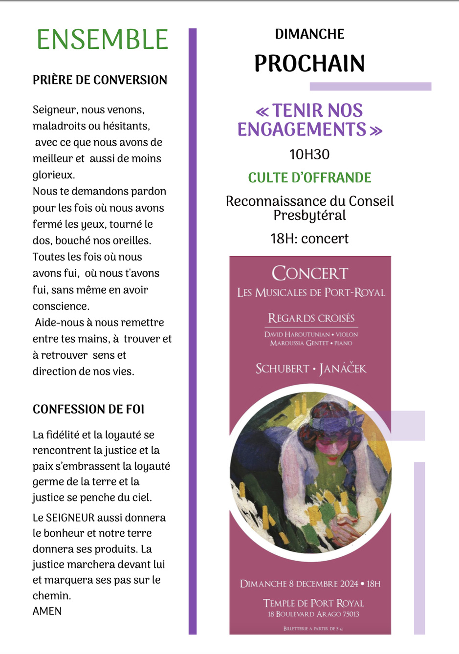 " RESTEZ ÉVEILLÉS", culte du 1e décembre 2024 " RESTEZ ÉVEILLÉS", culte du 1e décembre 2024