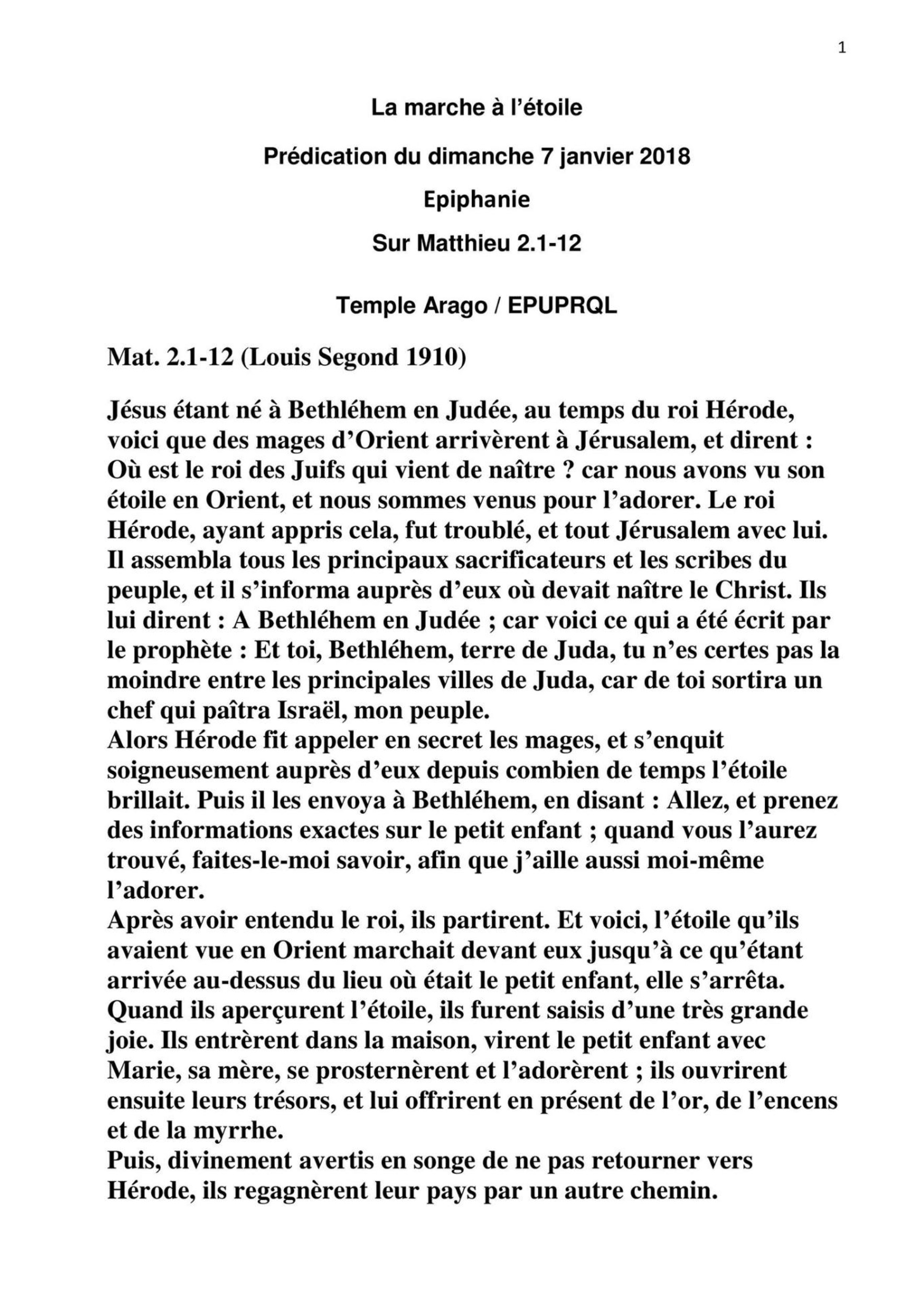 "La marche à l'Etoile" 