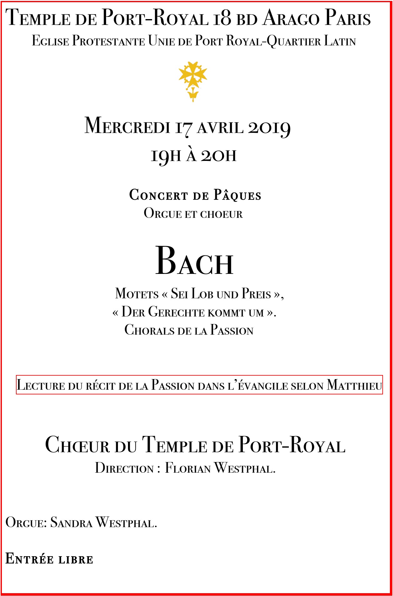 CONCERT DE PÂQUES