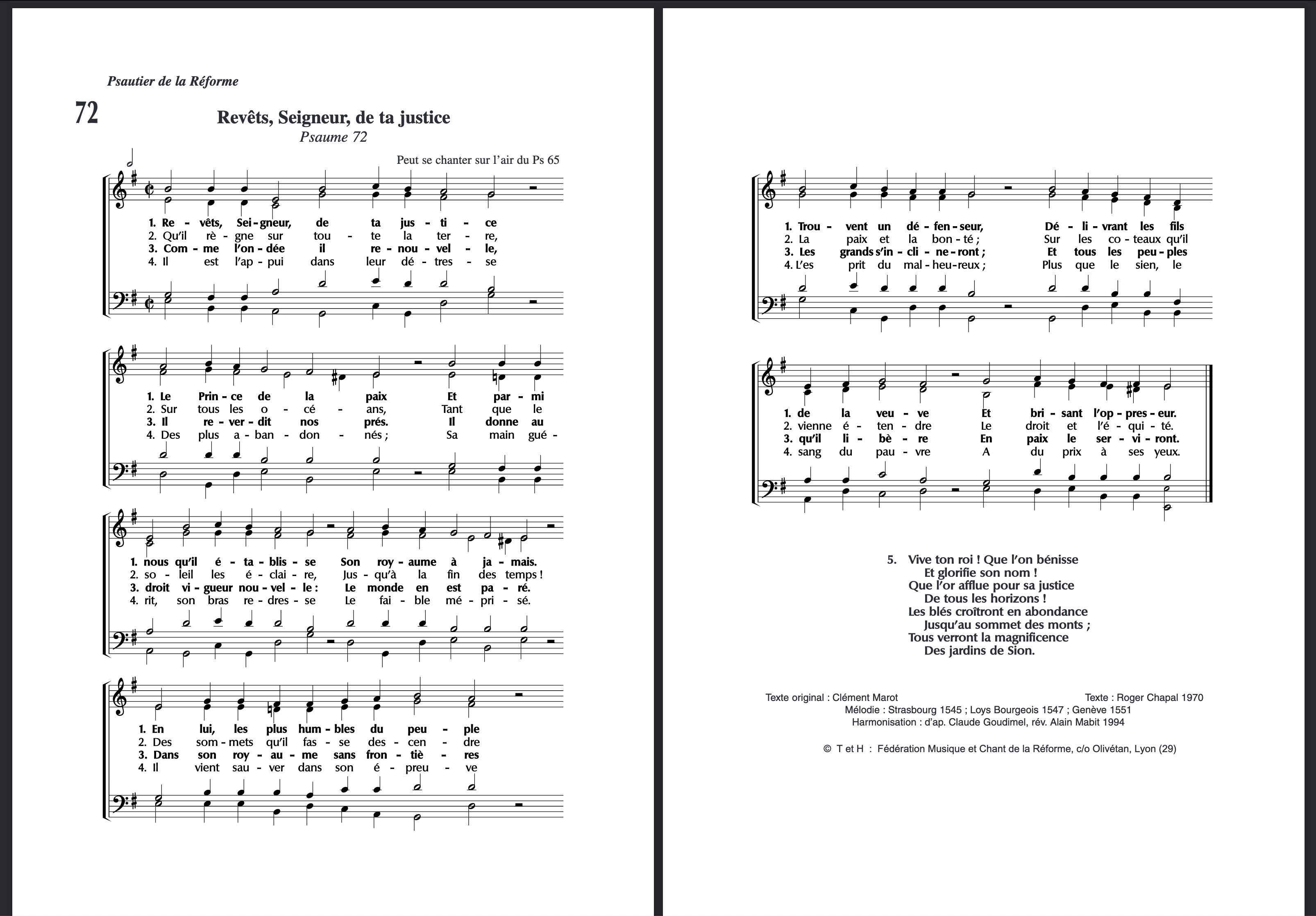 Psaume 72, cliquer pour agrandir Psaume 72, cliquer pour agrandir