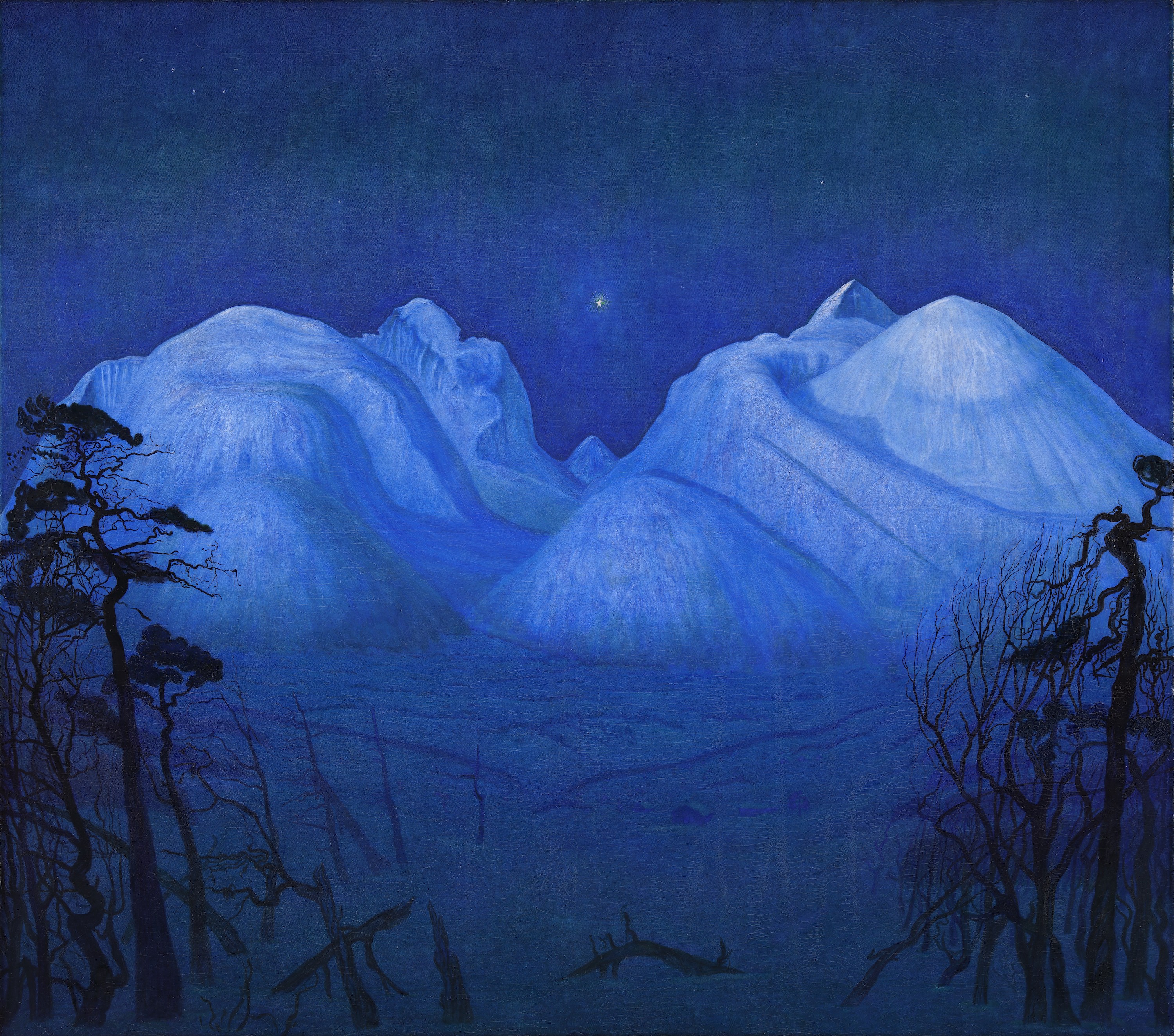 Harald Sohlberg Nuit d’Hiver dans les Montagnes