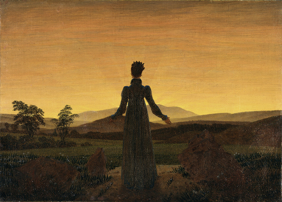 Caspar_David_Friedrich_-_Frau_vor_untergehender_Sonne (femme dans le soleil du matin)