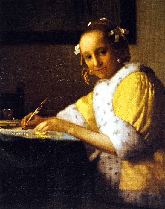 « Jeune fille écrivant une lettre » Vermeer