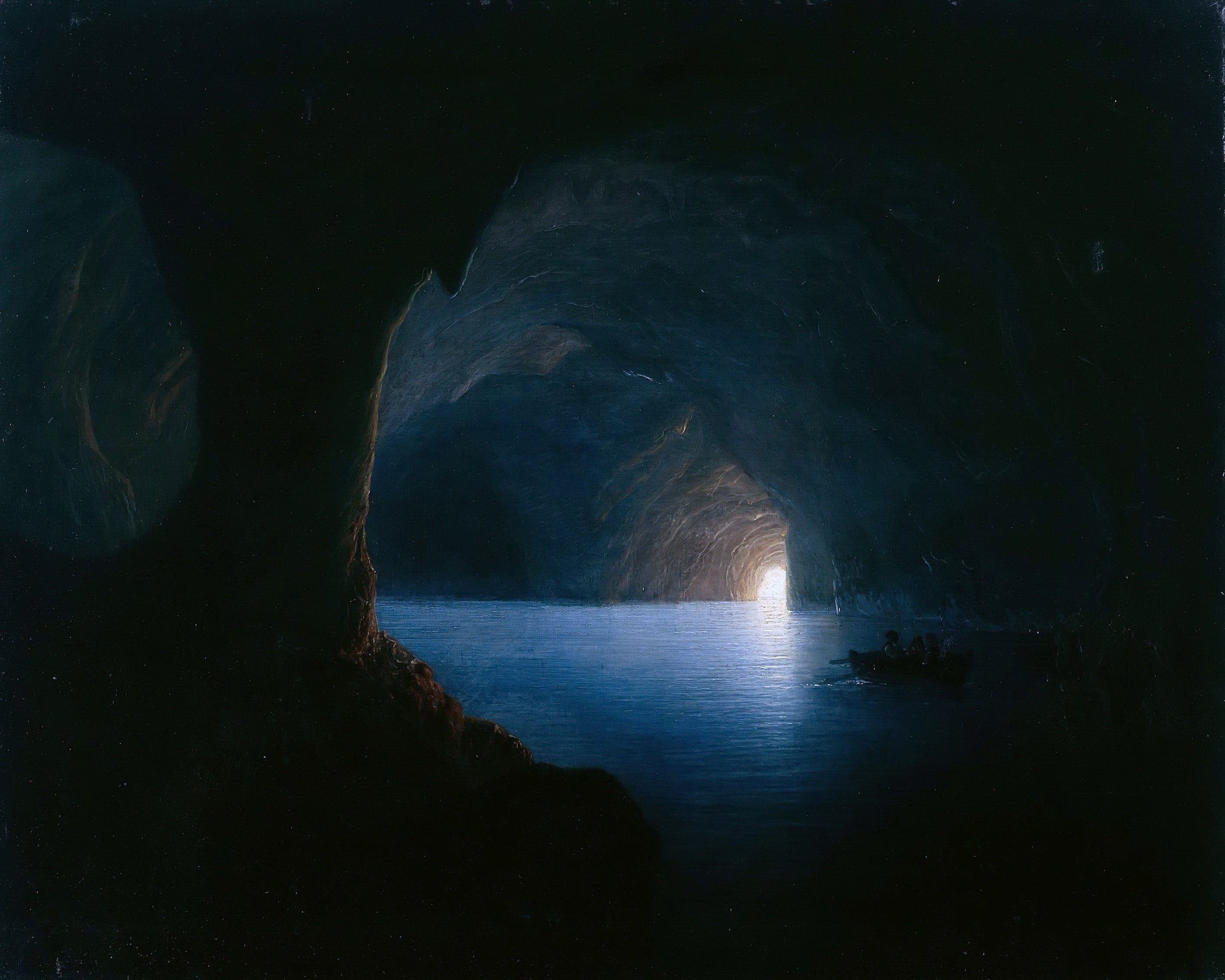 Carl Friedrich Seiffert Grotta Blu' A Capri _ [vue d'intérieur de la Grotte Bleue]