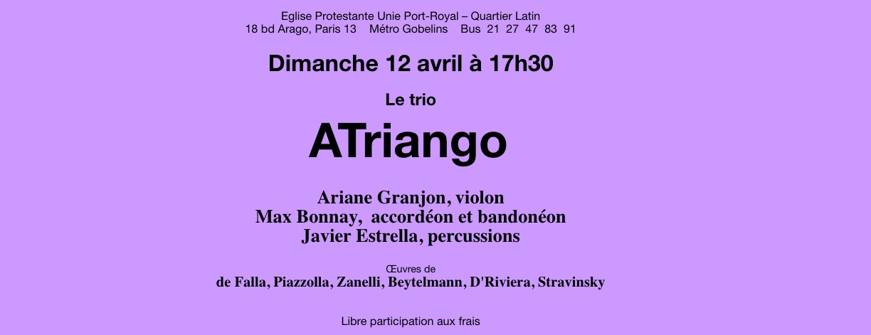 CONCERT PORT ROYAL 12 AVRIL 17H30