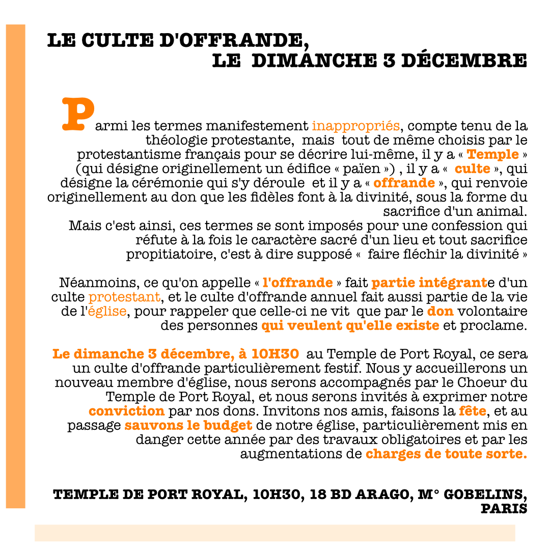 LE CULTE D'OFFRANDE LE CULTE D'OFFRANDE