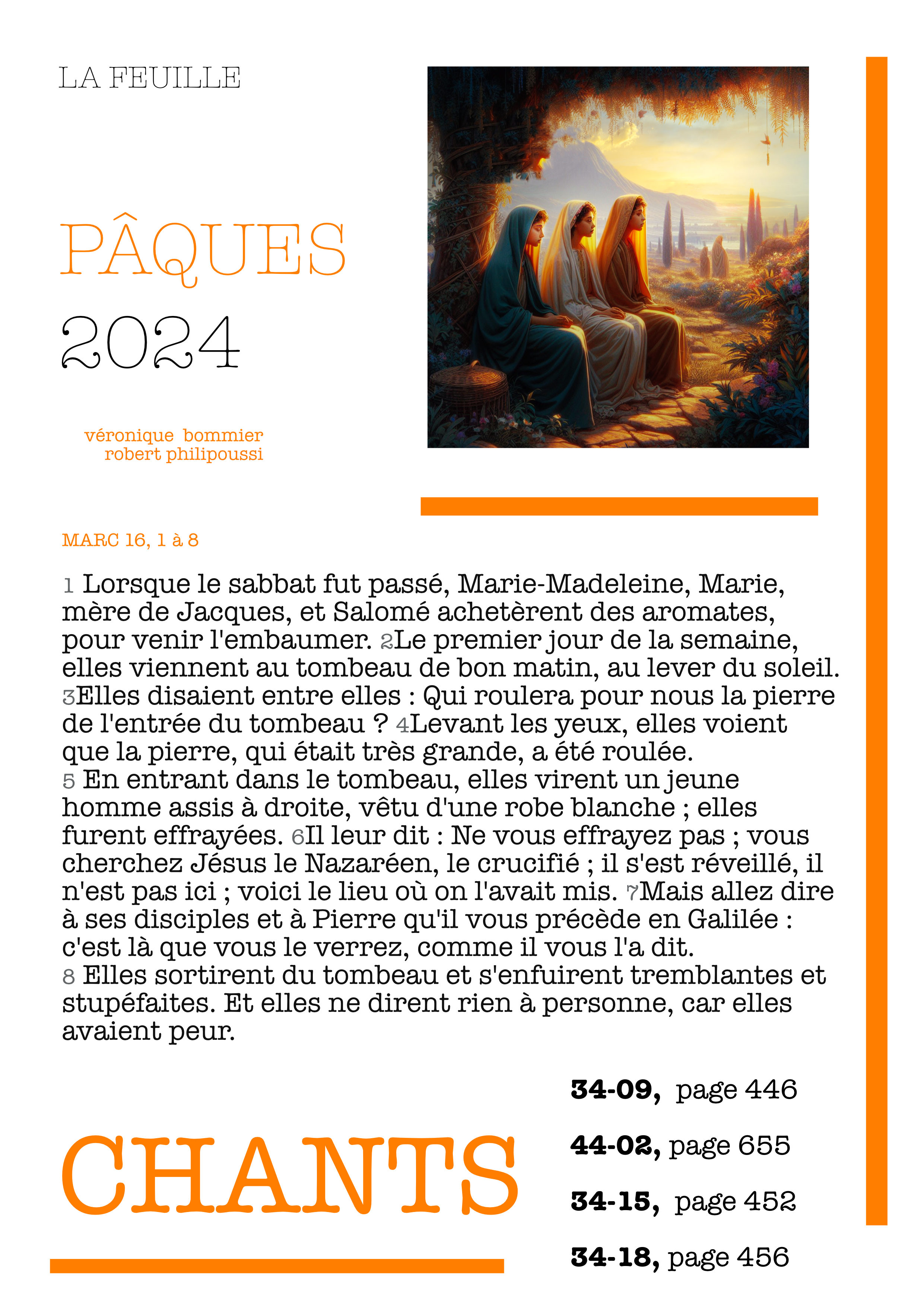 LE CULTE DE PÂQUES 2024. "LE MATIN NU" 