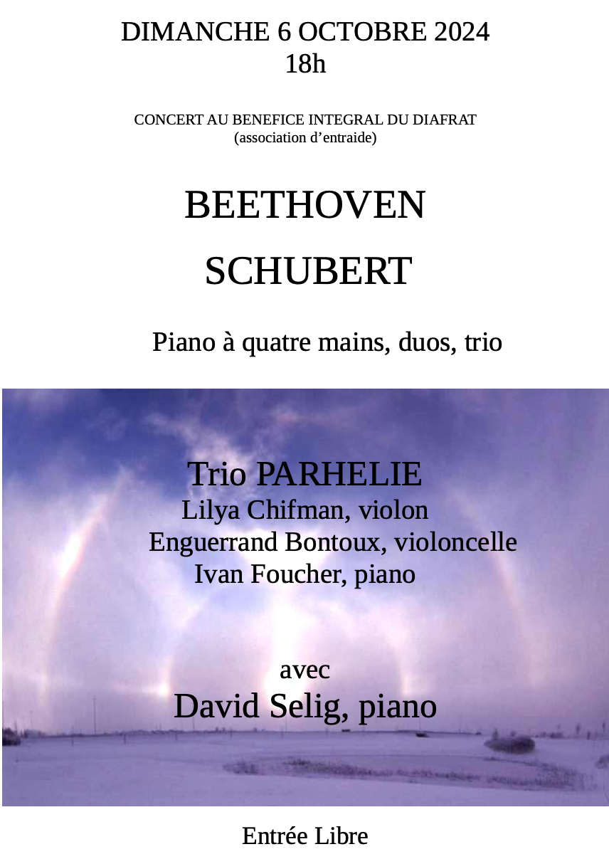 CONCERT AU PROFIT DE L'ENTRAIDE, DIMANCHE 6 OCTOBRE, TEMPLE DE PORT ROYAL, 18H CONCERT AU PROFIT DE L'ENTRAIDE, DIMANCHE 6 OCTOBRE, TEMPLE DE PORT ROYAL, 18H