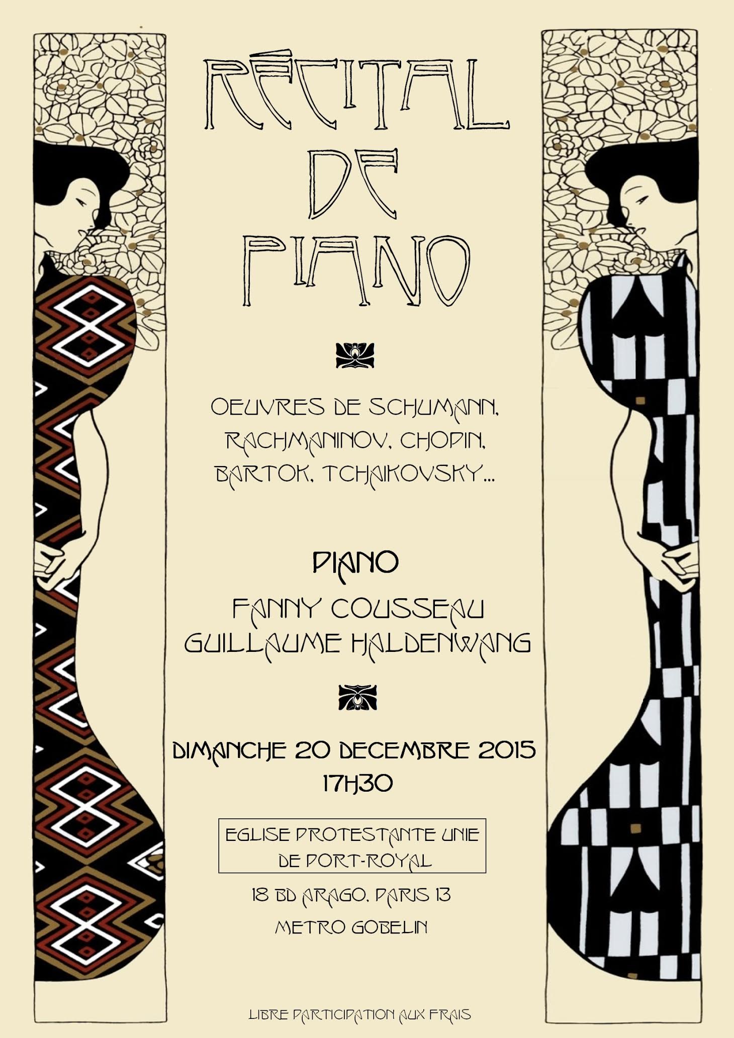 CONCERT FANNY COUSSEAU 20 DECEMBRE 17H30  PIANO PORT ROYAL 