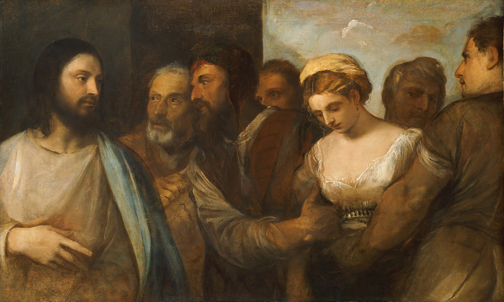 Le Christ et la femme adultère tableau de Titien